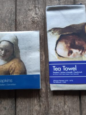 Set theedoek en servetten - Het Melkmeisje van Johannes Vermeer